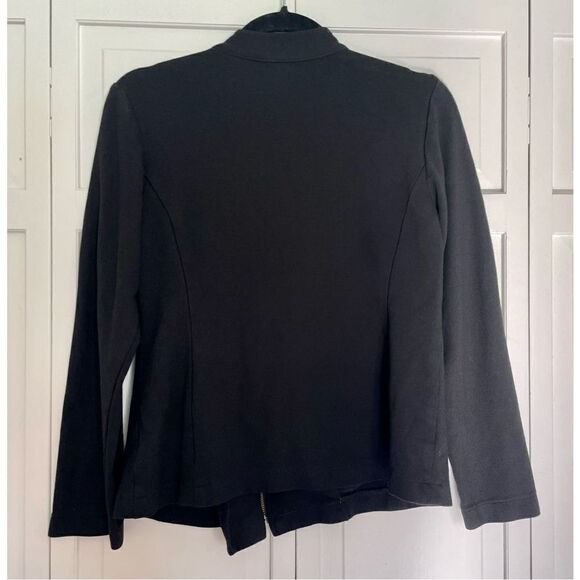 J. Jill black zipper front moto jersey jacket small - Picture 6 of 9